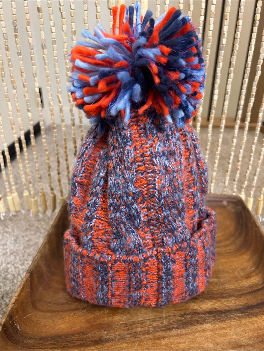 FP Movement by Free People Orange & Blue Pom Beanie - Picture 6 of 11